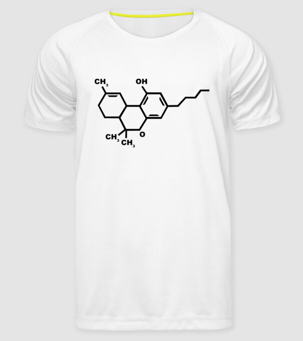 THC model alb pe tricou