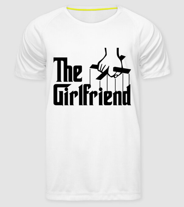The girlfriend model alb pe tricou