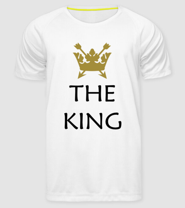 The King model alb pe tricou