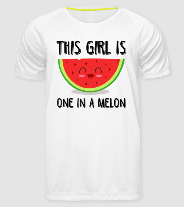 This girl is one in a melon model alb pe tricou