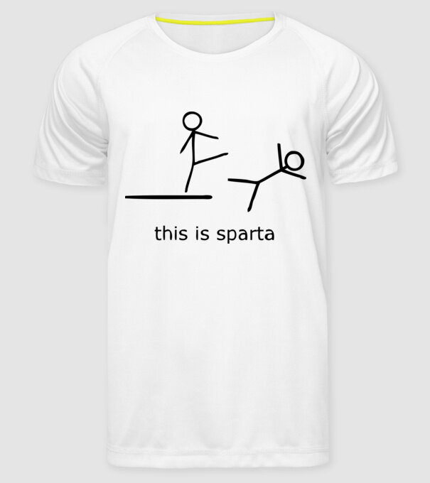 this is sparta model alb pe tricou