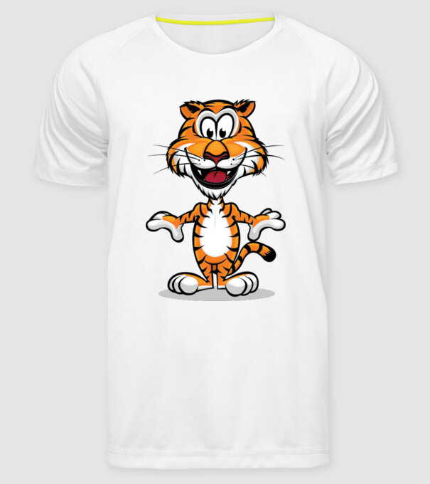 tigru model alb pe tricou
