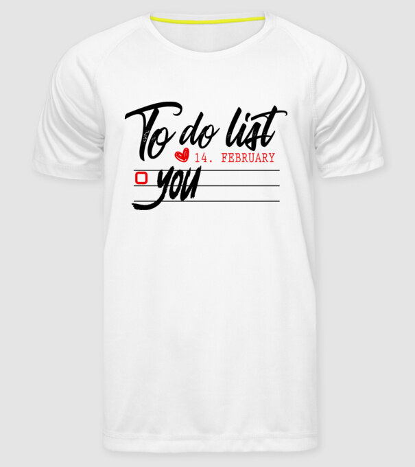To do list model alb pe tricou