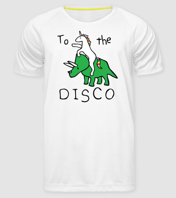 To the disco! model alb pe tricou