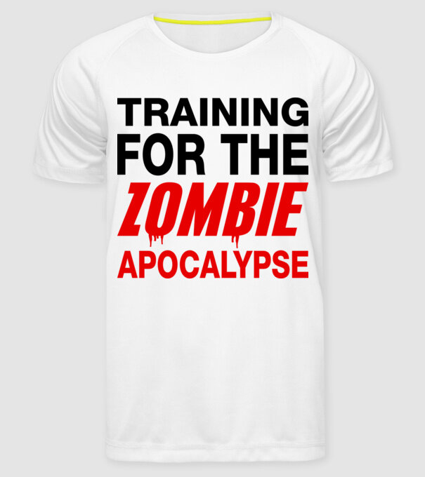 training for the zombie apocalypse model alb pe tricou
