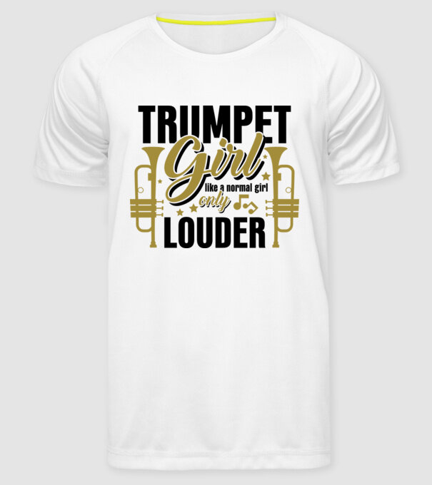 Trumpet girl model alb pe tricou
