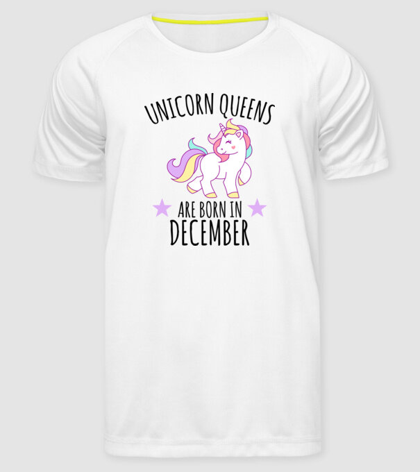 Unicorn Queens are born - December model alb pe tricou