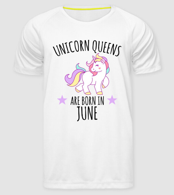 Unicorn queens are born in - June model alb pe tricou