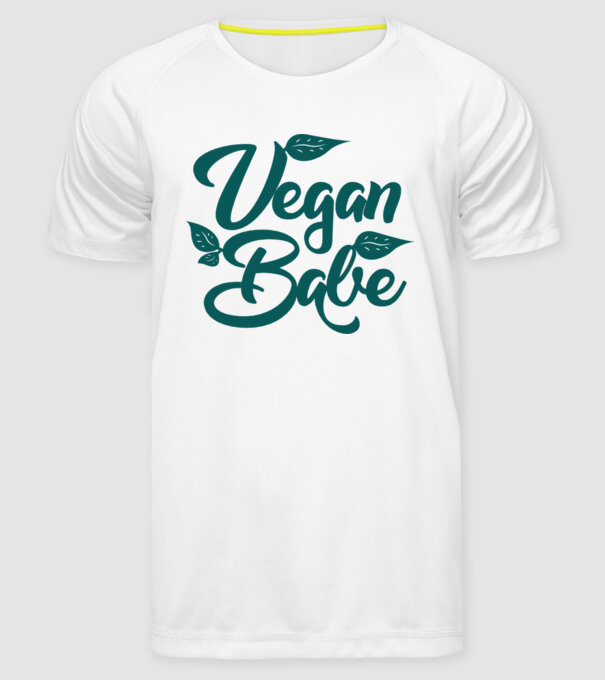 Vegan Babe model alb pe tricou