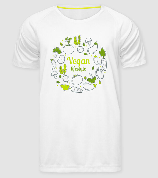 vegan lifestyle model alb pe tricou