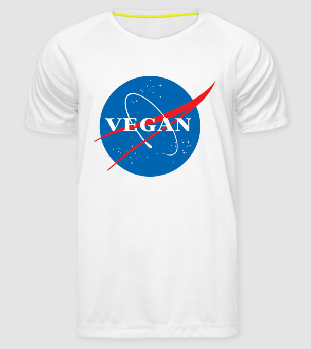 vegan nasa model alb pe tricou