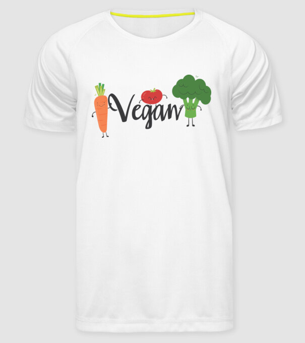 Vegan veggies model alb pe tricou