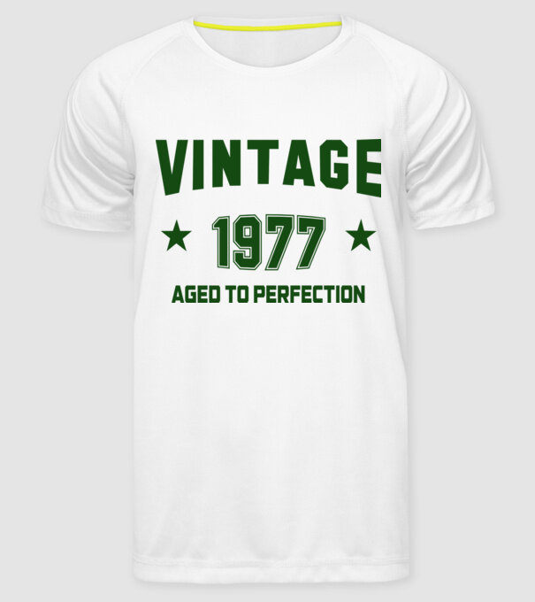 Vintage - 1977 model alb pe tricou