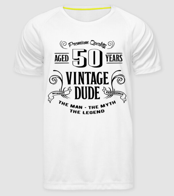Vintage Dude - 50 model alb pe tricou