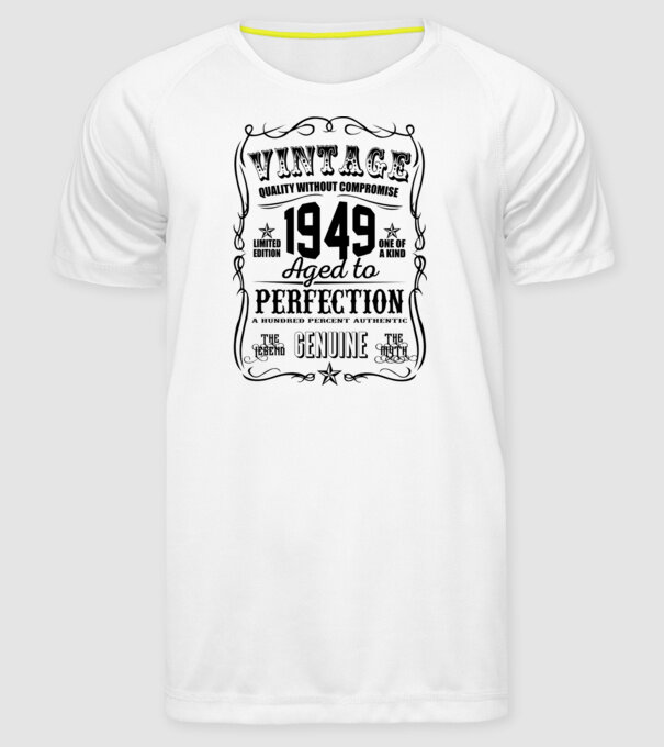 Vintage perfection 1949 model alb pe tricou