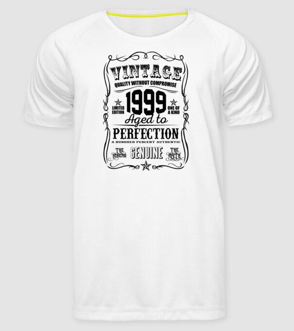 Vintage perfection 1999 model alb pe tricou