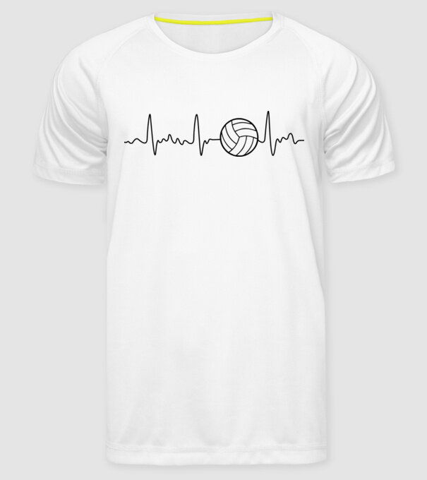 Volleyball heartbeat model alb pe tricou