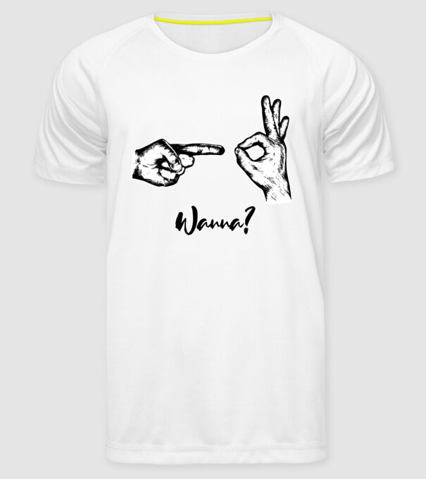 Wanna sex model alb pe tricou