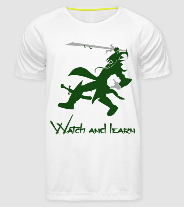 Watch and learn model alb pe tricou