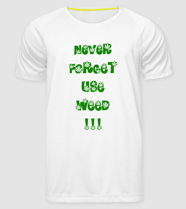 Weed model alb pe tricou