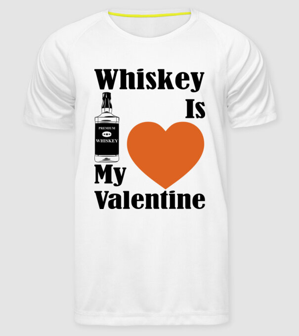 Whiskey Valentine model alb pe tricou