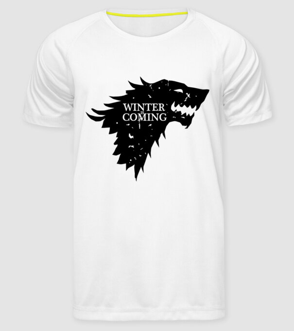 Winter is Coming model alb pe tricou
