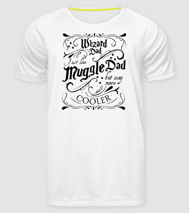 Wizard dad model alb pe tricou