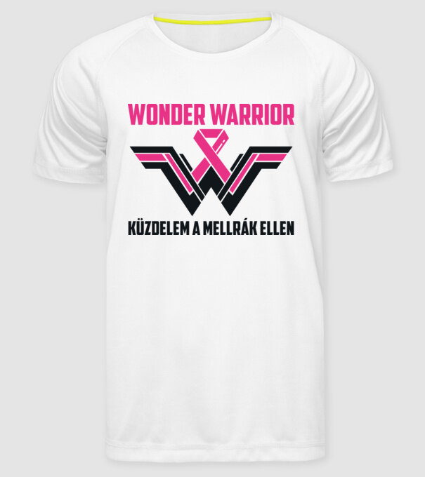 WONDER WARRIOR model alb pe tricou