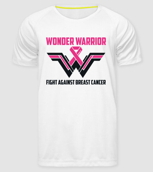 WONDER WARRIOR model alb pe tricou
