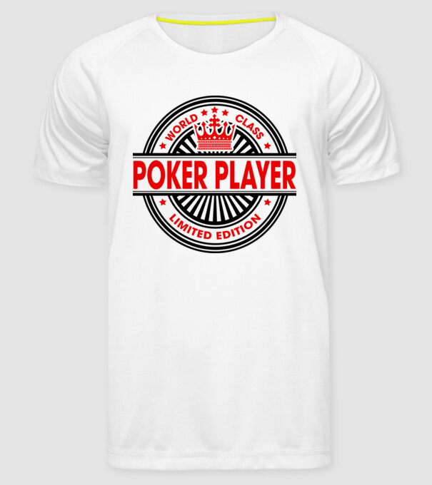 World class JUCĂTOR POKER model alb pe tricou