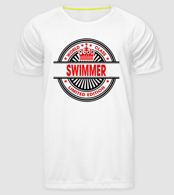 World class ÎNOTĂTOR model alb pe tricou