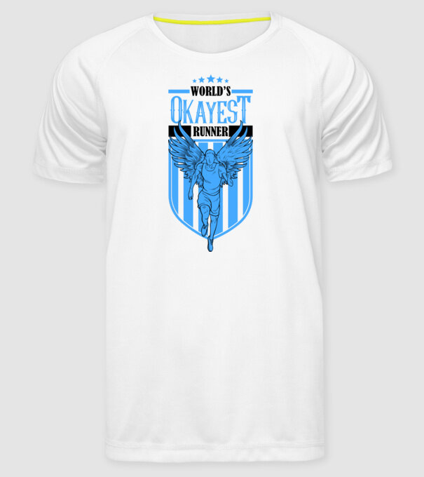 World okayest runner model alb pe tricou