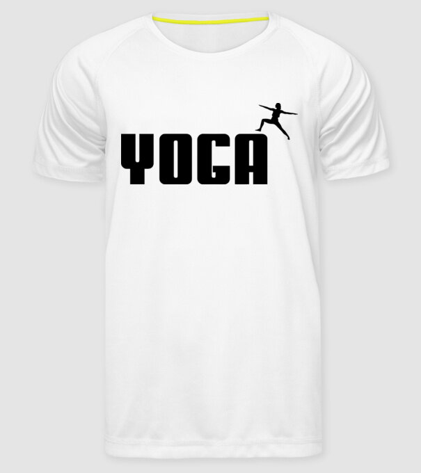 yoga model alb pe tricou