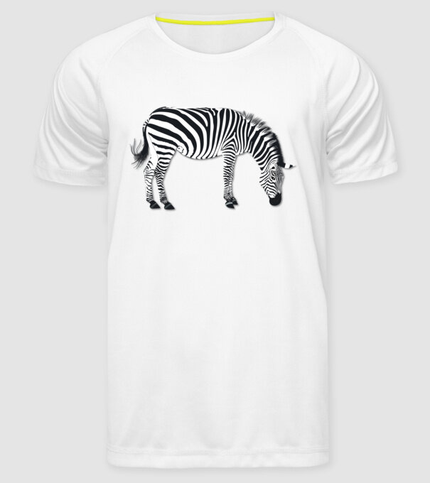 Zebră model alb pe tricou