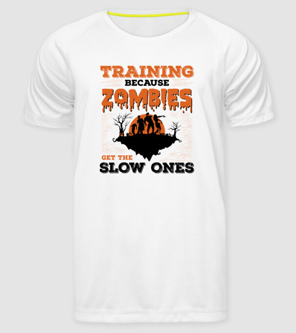 Zombies get the slow ones model alb pe tricou