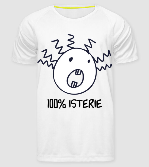 100% isterie model alb pe tricou