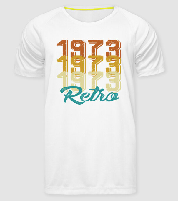1973 retro model alb pe tricou