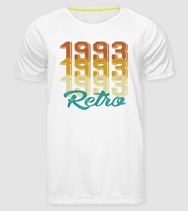 1993 retro model alb pe tricou