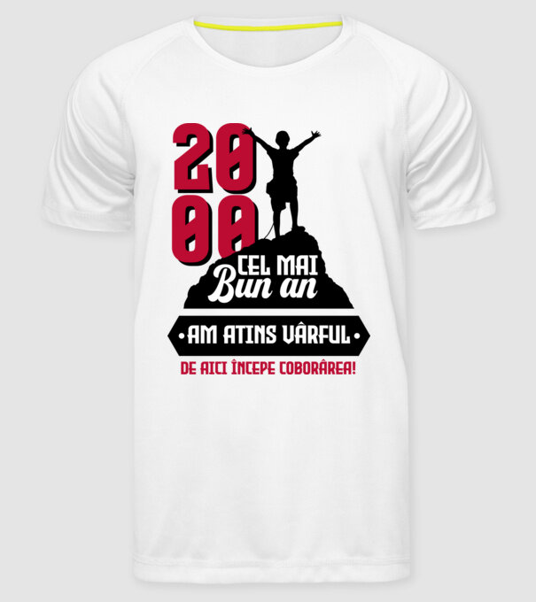 2000 cel mai bun an. Am atins vârful, de aici începe coborârea. model alb pe tricou
