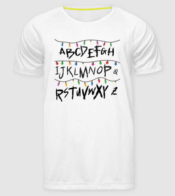 abcdef stanger things model alb pe tricou