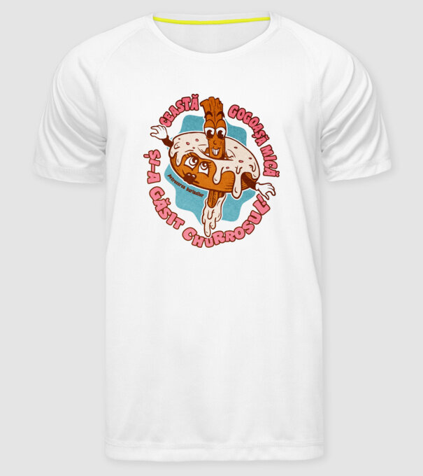 această gogoașă mică și-a găsit churrosul model alb pe tricou
