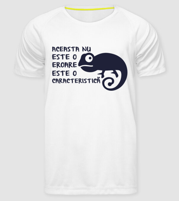 Aceasta nu este o eroare, este o caracteristică model alb pe tricou