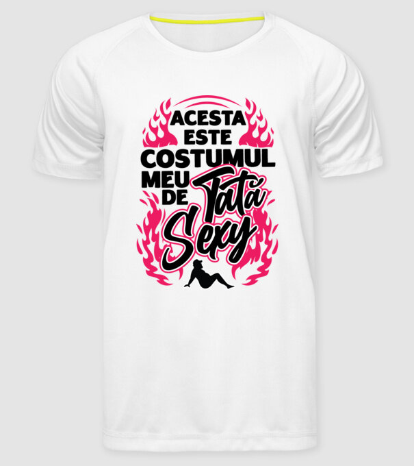 Acesta este costumul meu de tată sexy model alb pe tricou