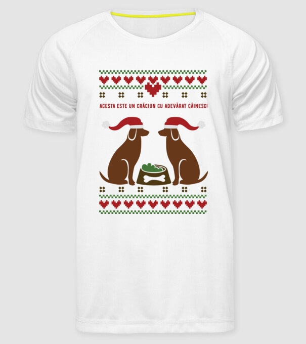 acesta este un Crăciun cu adevărat câinesc! model alb pe tricou