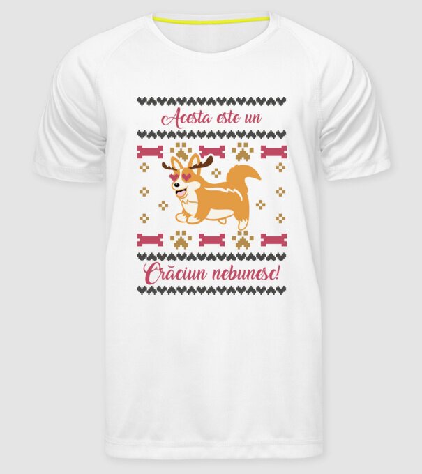 acesta este un Crăciun nebunesc model alb pe tricou
