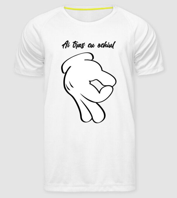 Ai tras cu ochiul model alb pe tricou