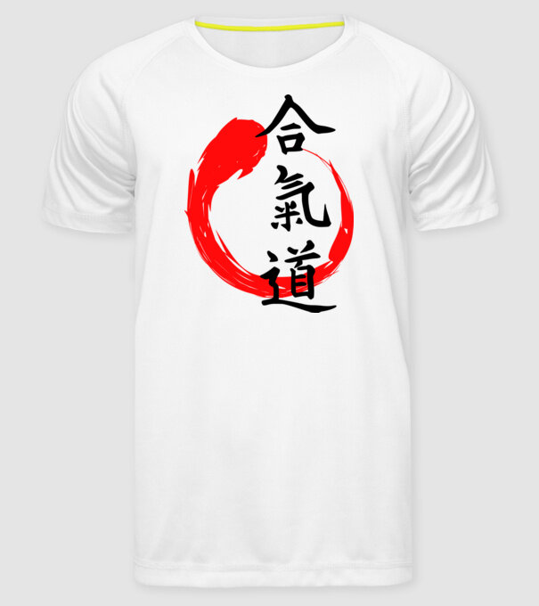 Aikido model alb pe tricou
