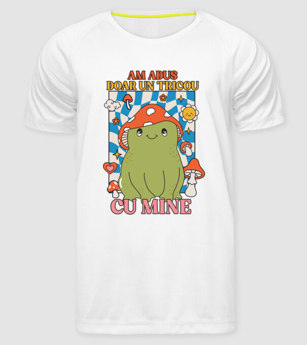 am adus doar un tricou cu mine! model alb pe tricou