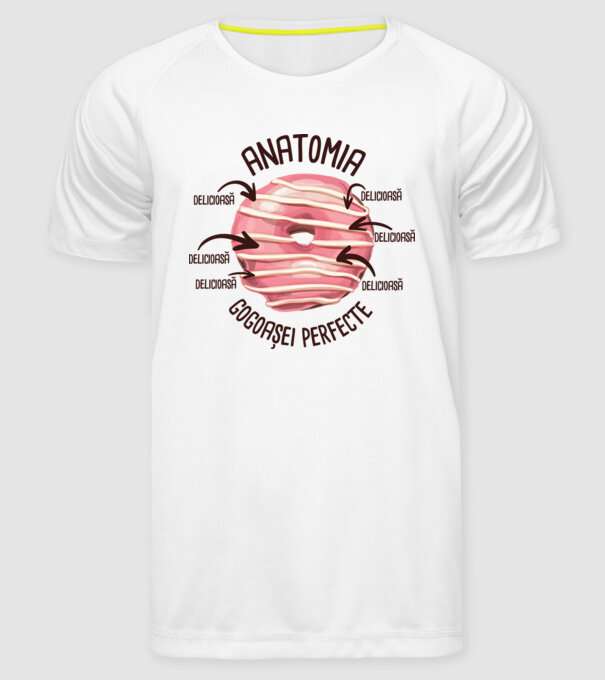 anatomia gogoașei perfecte: delicioasă model alb pe tricou