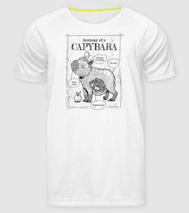 Anatomy of a Capybara model alb pe tricou